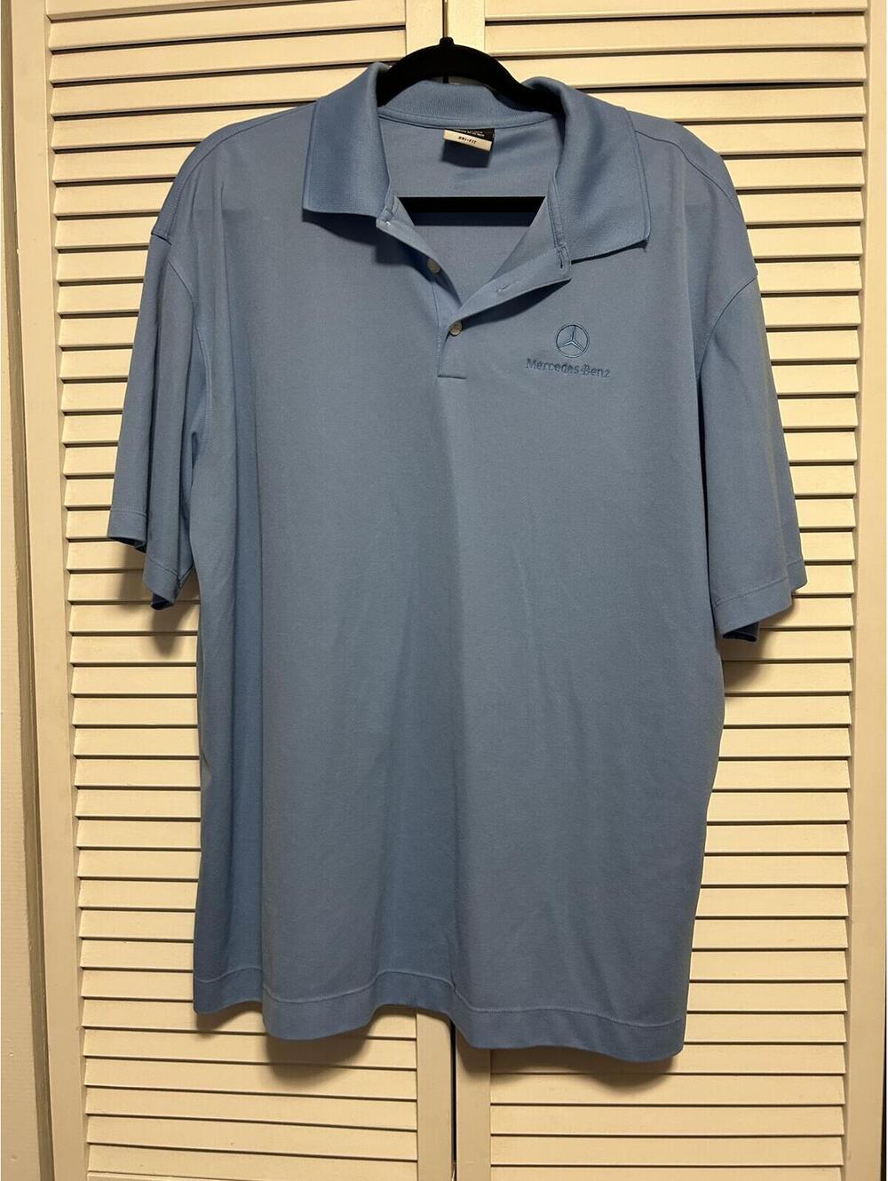Nike Golf Dri-Fit Mercedes-Benz Polo Shirt Blue Mens XL Short Sleeve